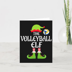 Tarjeta Elfo de voleibol Grupo familiar coincidente Navida