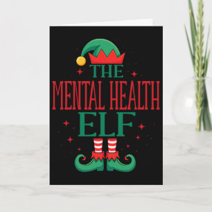 Tarjeta Elfo Divertido Salud Mental Navidad Para Medi