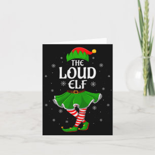 Tarjeta Elfo Fuerte Navidad Familia Chicas Mujeres Equipo