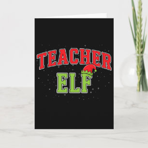 Tarjeta Elfo Maestro Navidad Familia Combinación Grupo Nav