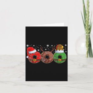 Tarjeta Elfo Reno Santa Donut Christmas Mujeres