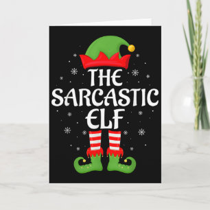 Tarjeta Elfo Sarcástico Navidad Familia Pareo Elfo Escuadr