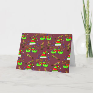 Tarjeta Elfos de Navidad Adorables Navidad