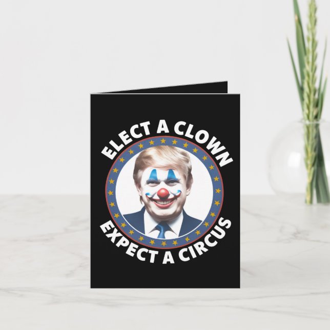 Tarjeta Elige A Un Payaso Esperando Una Política Divertida (Anverso)