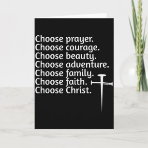 Tarjeta Elige Cristo Oración Coraje Belleza Familia, Advie
