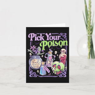 Tarjeta Elige tu veneno Gráfico Retro de Halloween Gótico