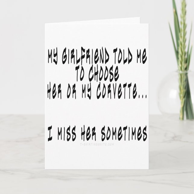 Tarjeta Elija Novia o Corvette (Anverso)