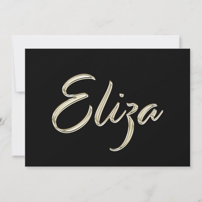 Tarjeta Eliza white gold Handwriting Karte (Anverso)