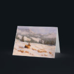 Tarjeta Elk Colorado Winter Mountain<br><div class="desc">En la parte delantera de esta tarjeta de saludo, un alce se deleita con el sol de invierno en el lado soleado de la montaña mientras se despeja la tormenta que pasa. El interior de esta tarjeta se deja en blanco para su propio mensaje. Esta imagen es de una pintura...</div>
