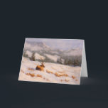 Tarjeta Elk Colorado Winter Mountain<br><div class="desc">En la parte delantera de esta tarjeta de saludo, un alce se deleita con el sol de invierno en el lado soleado de la montaña mientras se despeja la tormenta que pasa. El interior de esta tarjeta se deja en blanco para su propio mensaje. Esta imagen es de una pintura...</div>