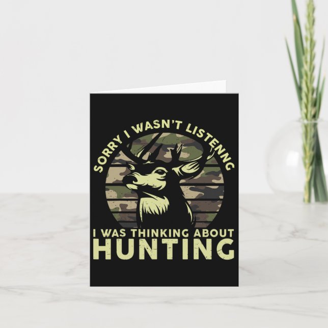 Tarjeta Elk Deer Hunter Funny Deer Hunt Tee Regalos Papá M (Anverso)
