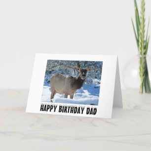 Tarjeta Elk in the Snow Happy Birthday Dad Greeting Card