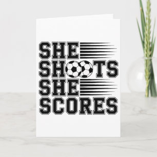 Tarjeta Ella Dispara Ella Anota Fútbol Cotización Para Chi