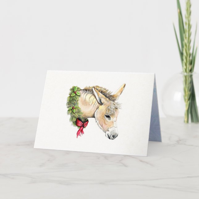 Tarjeta Ella es la Navidad burro (Anverso)