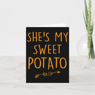 Tarjeta Ella es mi batata Yo Yam Set parejas Día de Acción