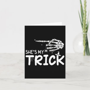 Tarjeta Ella es mi trick Couples Skeleton Halloween