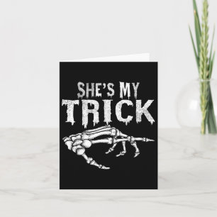Tarjeta Ella es mi trick Skeleton Couple coincidiendo con