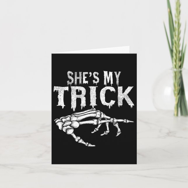Tarjeta Ella es mi trick Skeleton Couple coincidiendo con  (Anverso)