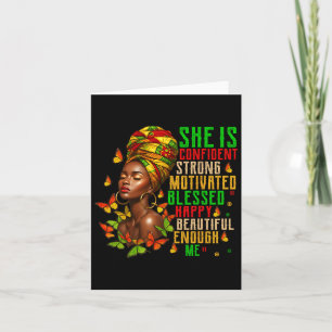 Tarjeta Ella es una mujer de historia negra con una buena