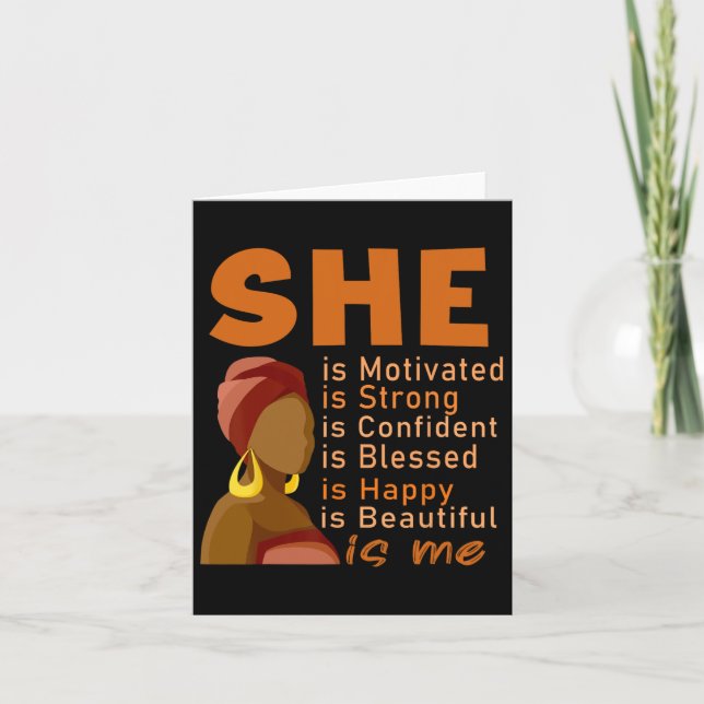 Tarjeta Ella es yo una mujer con una sólida educación en e (Anverso)