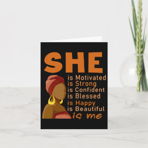 Tarjeta Ella es yo una mujer con una sólida educación en e