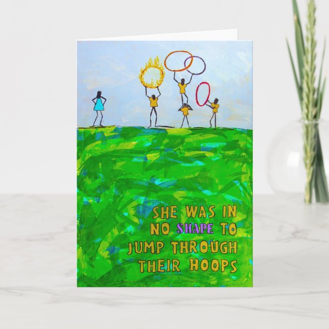 Tarjeta Ella estaba en ninguna FORMA a saltar a través de (Anverso)