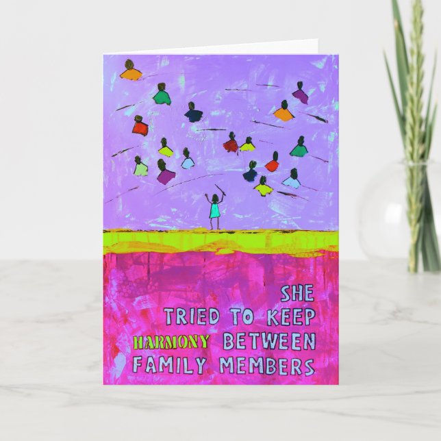 Tarjeta Ella intentó guardar ARMONÍA entre los miembros de (Anverso)