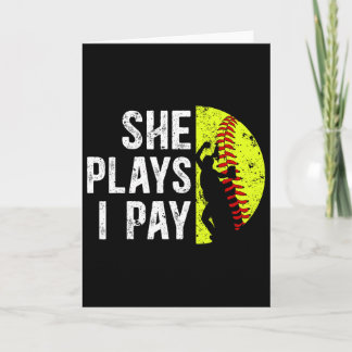 Tarjeta Ella Juega Yo Pago Softll Papá De Un Jugador Softl