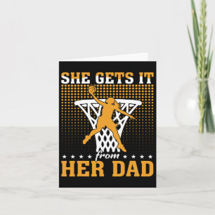 Tarjeta Ella lo saca de su papá Chica de baloncesto Balonc
