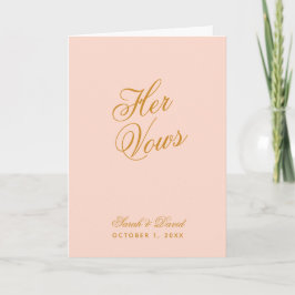 Tarjeta Ella promete Rubor Pink Simple Boda Vow Book