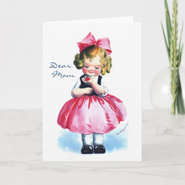 Tarjeta Ellen H. Clapsaddle: Chica con el corazón (Anverso)