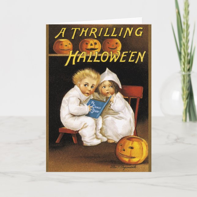 Tarjeta Ellen H. Clapsaddle: Halloween que emociona (Anverso)