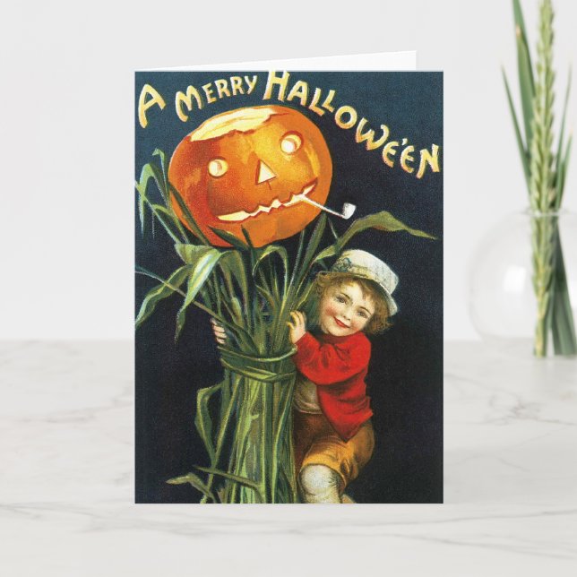 Tarjeta Ellen H. Clapsaddle: Un feliz Halloween (Anverso)