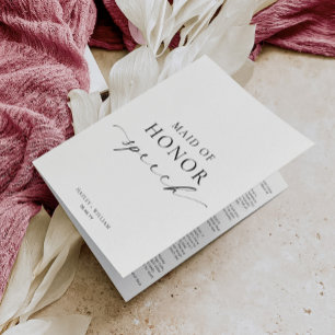 Tarjeta Ellesmere Maid of Honor Boda Speech