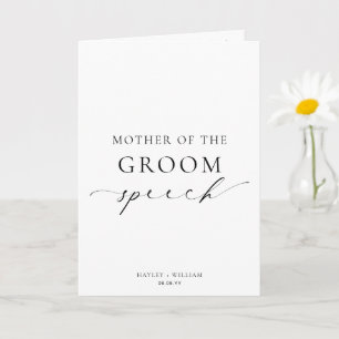 Tarjeta Ellesmere Mother Of Groom Boda Speech