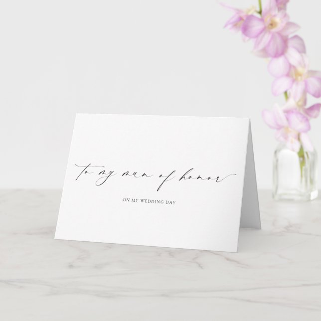 Tarjeta Ellesmere Para Mi Hombre De Honor Día De Boda (Orquídea)