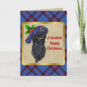 Tarjeta Elliot Badge & Tartan Personalizado Xmas