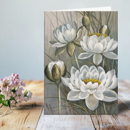 Tarjeta Ellis Rowan White Water Lily Vintage Flowers