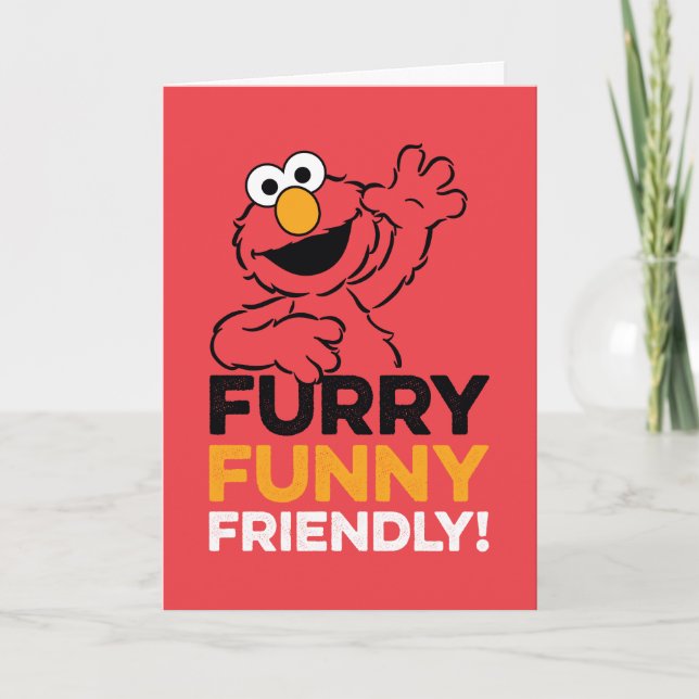 Tarjeta Elmo | Furry Funny Friendly (Anverso)