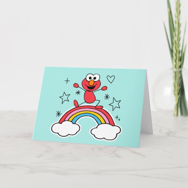 Tarjeta Elmo Rainbow Doodley Graphic (Anverso)