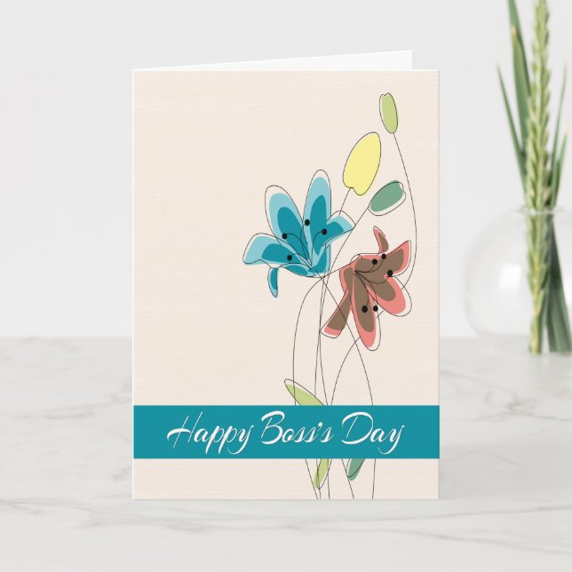 Tarjeta Elocuentes Ilustraciones de flores para feliz Día  (Anverso)