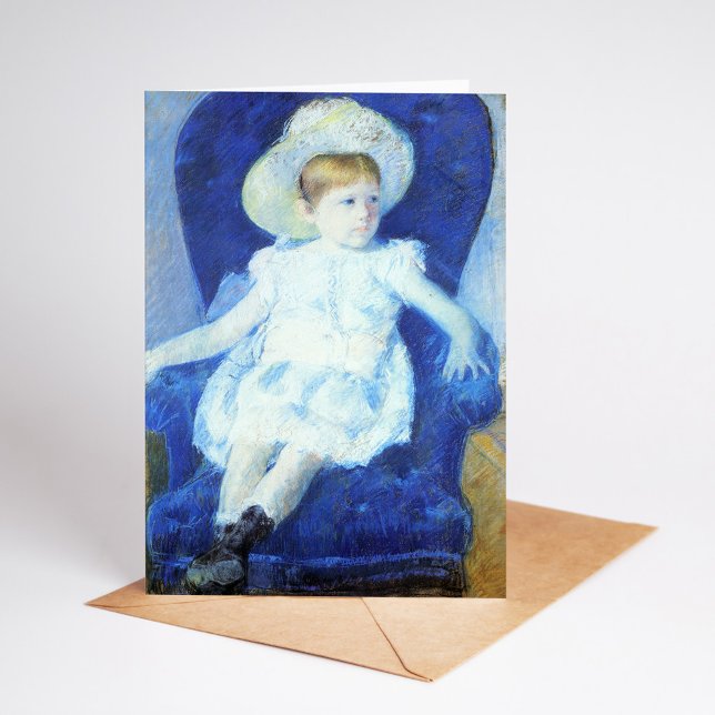 Tarjeta Elsie en una silla azul | Mary Cassatt (Subido por el creador)