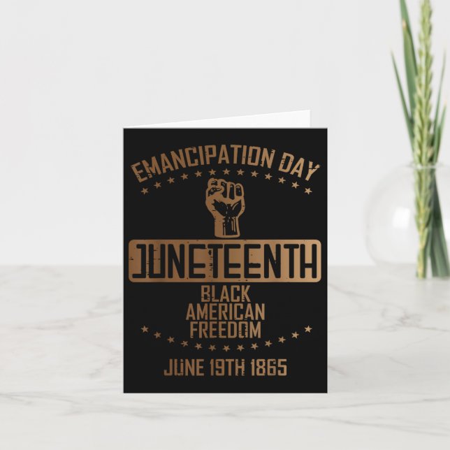 Tarjeta Emancipación 19 de junio de 1865 Hombres Dos (Anverso)