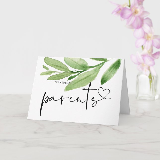 Tarjeta Embarazo bebé revela regalo a los abuelos mamá pap (Orquídea)