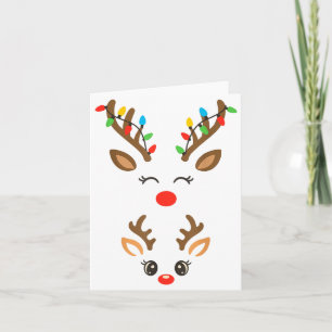 Tarjeta Embarazo De Navidad Reno Luces De Navidad Nueva Ca