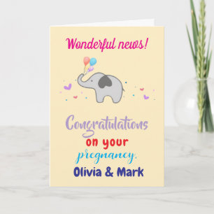 Tarjeta Embarazo Felicitaciones a Personalizado Mensaje,