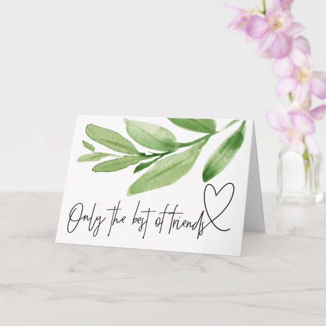 Tarjeta Embarazo verde bebé revela regalo a mejor amigo (Orquídea)
