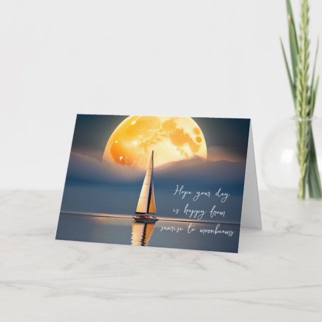Tarjeta Embarcadero De Cumpleaños A La Luz De La Luna (Anverso)