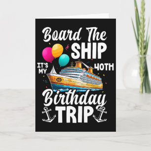 Tarjeta Embarcar en el barco es mi viaje de cumpleaños núm