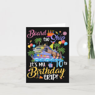 Tarjeta Embarque el barco es mi décimo viaje de cumpleaños